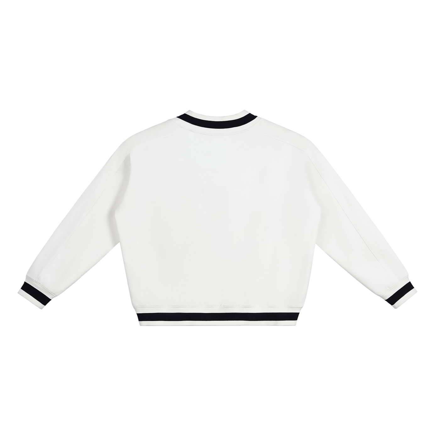 V-Neck Contrast Collar Boxy Sweatshirt D o n e s t a t e