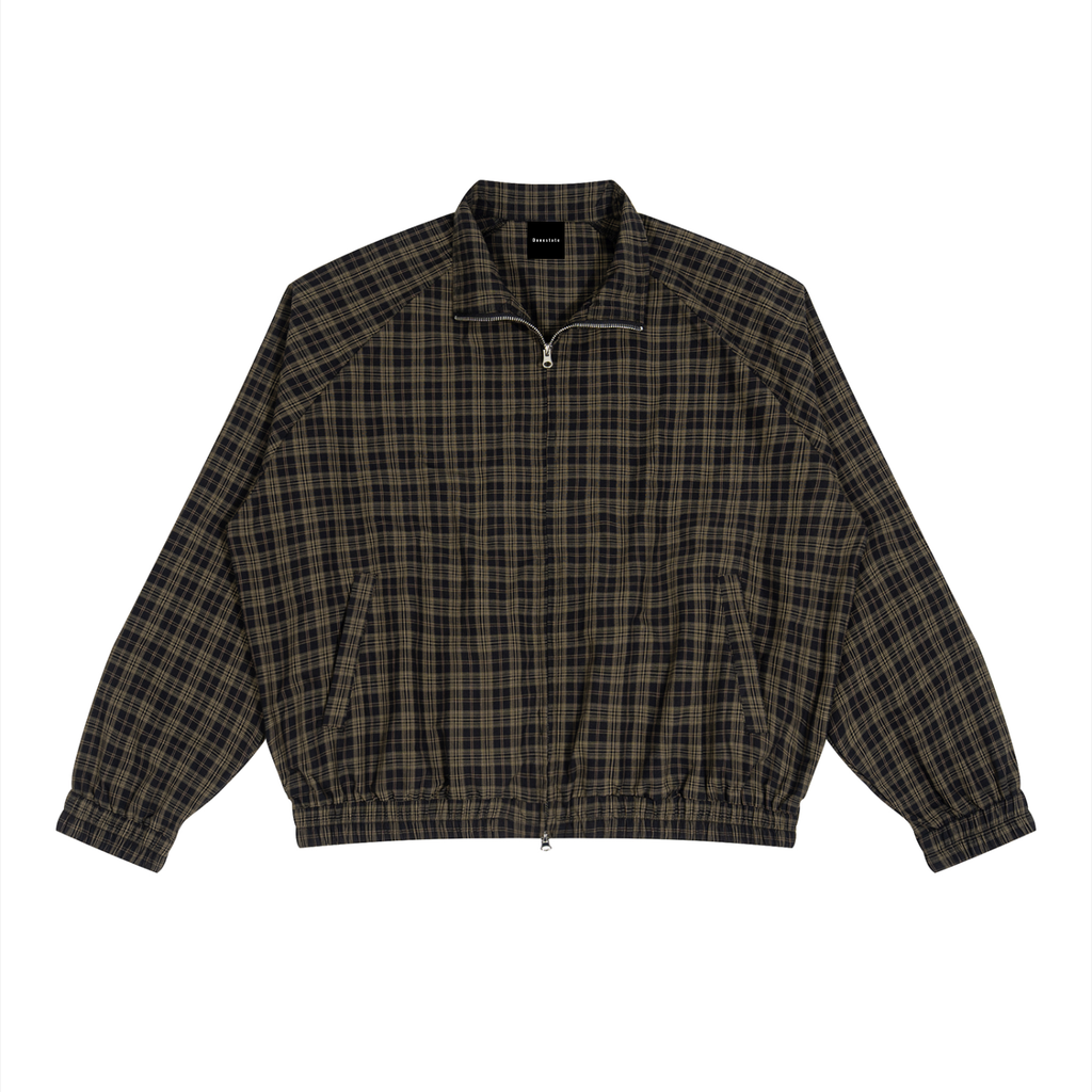 Unisex Plaid Full-Zip Track Jacket ODMPOD
