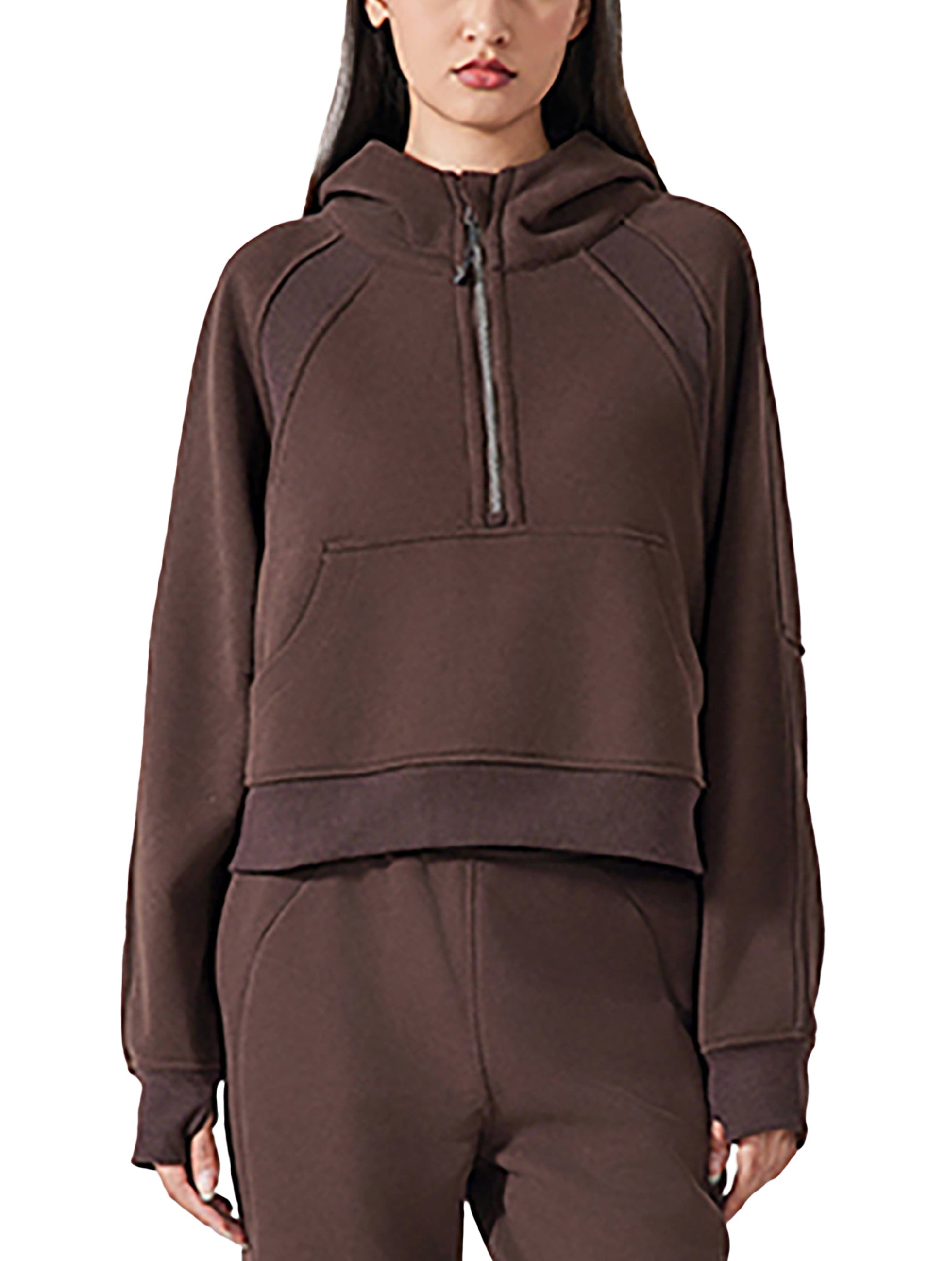Cropped Half-Zip Hoodie D o n e s t a t e