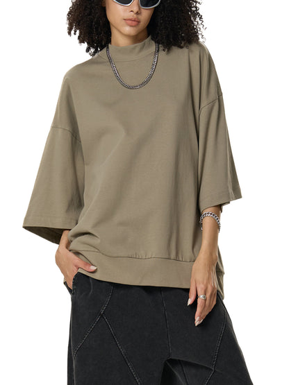 Heavyweight Oversized Mock Neck T-shirt ODMPOD