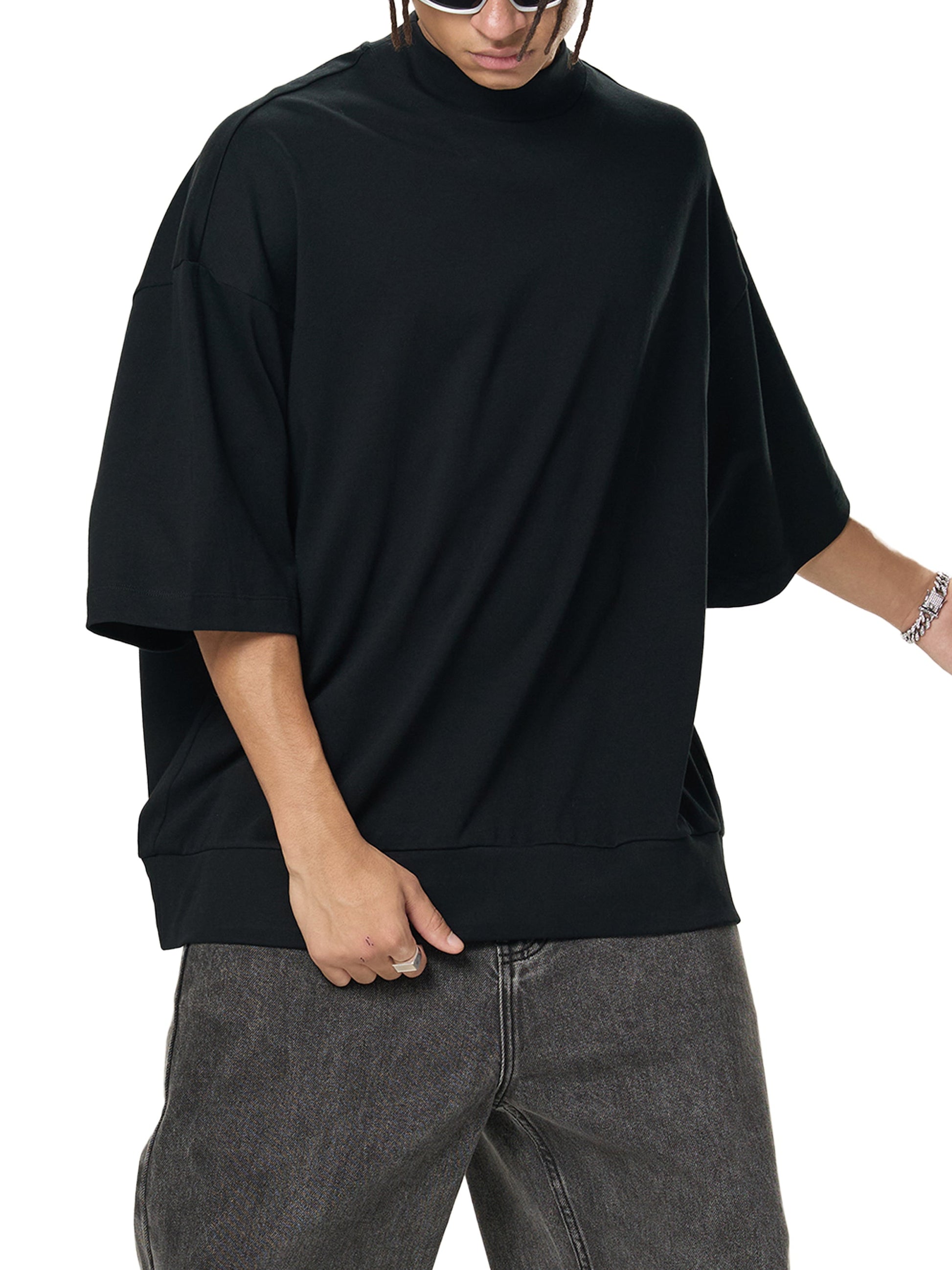 Heavyweight Oversized Mock Neck T-shirt ODMPOD