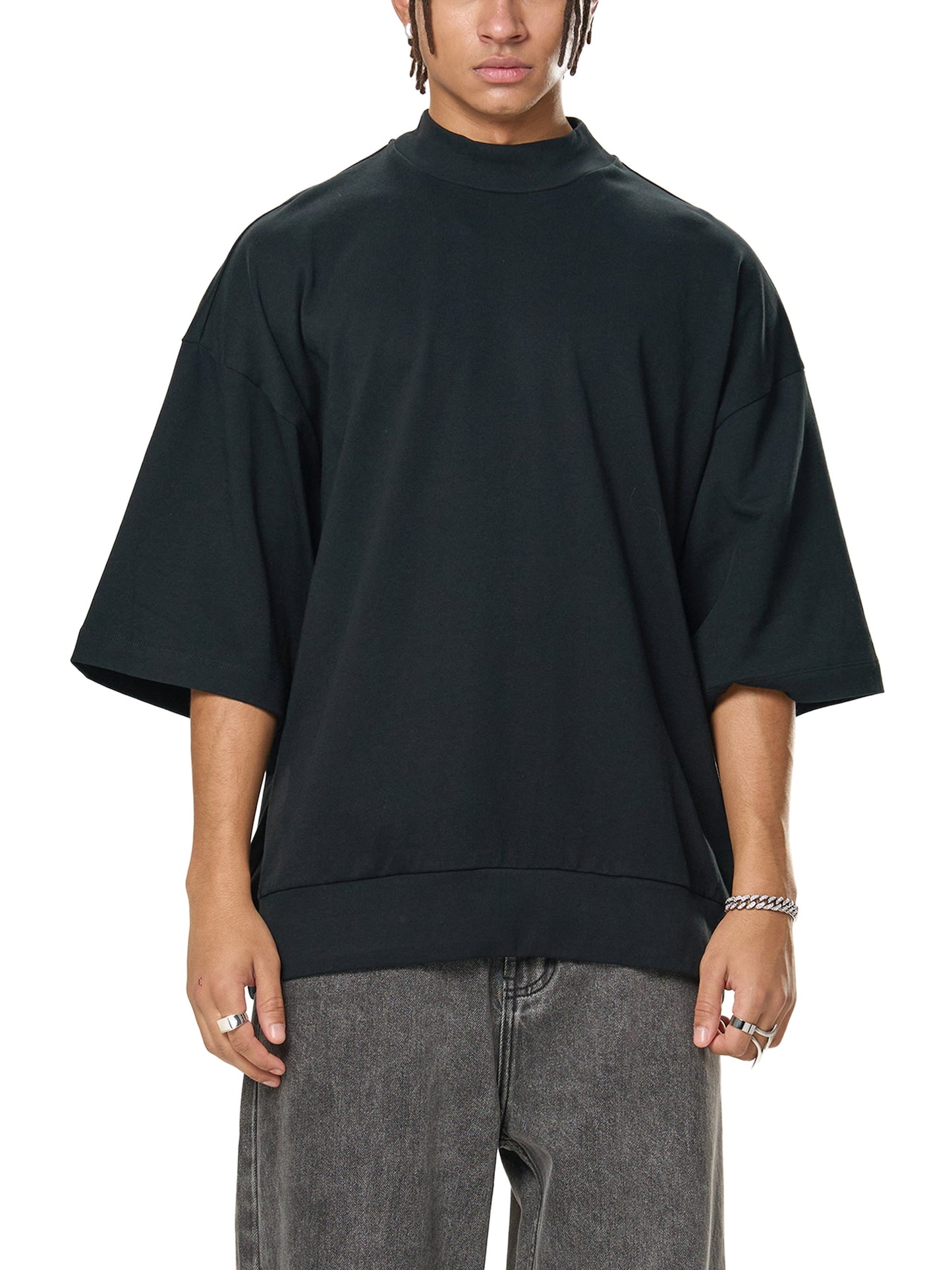 Heavyweight Oversized Mock Neck T-shirt ODMPOD