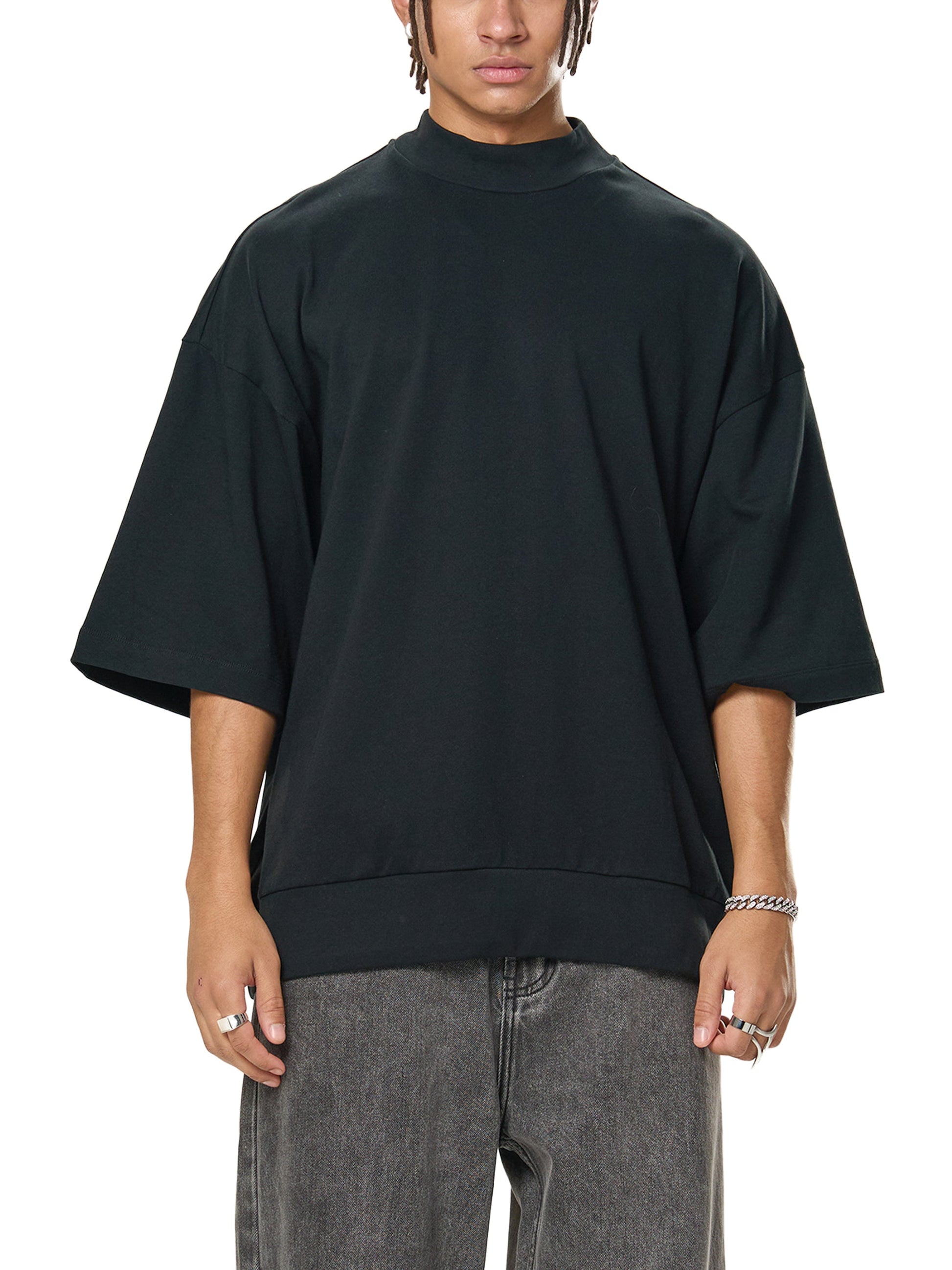 Heavyweight Oversized Mock Neck T-shirt ODMPOD