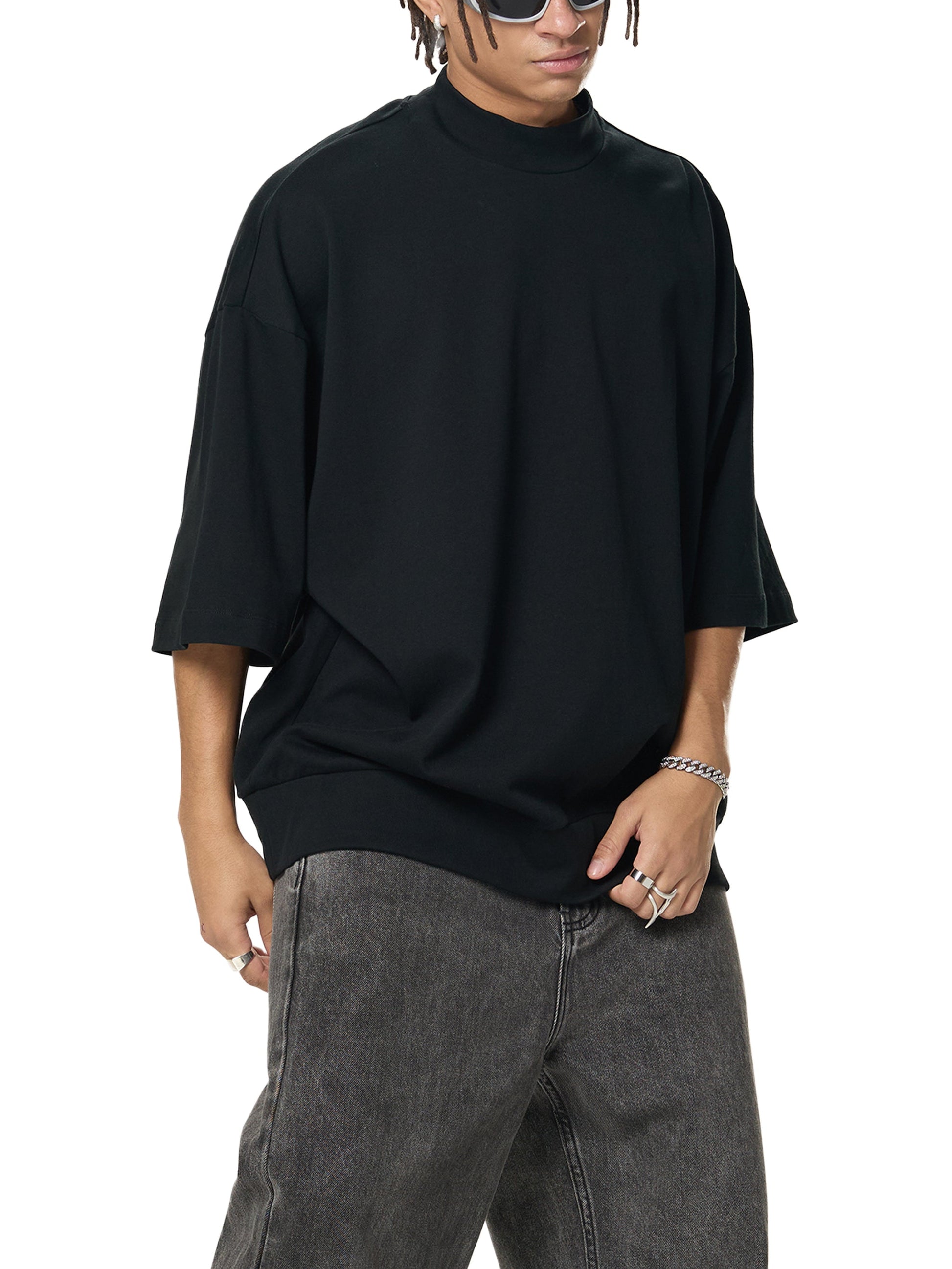 Heavyweight Oversized Mock Neck T-shirt ODMPOD
