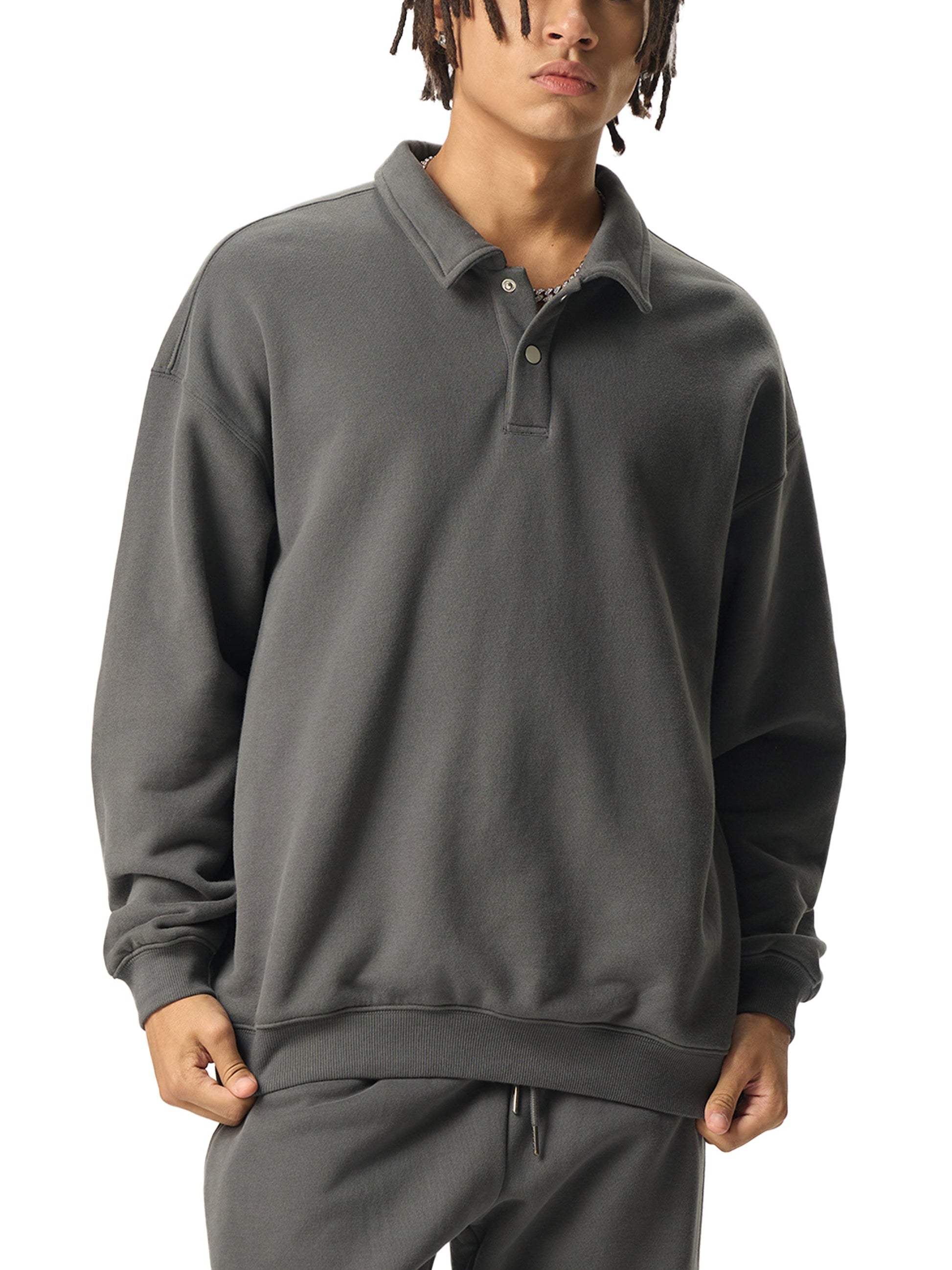 Heavyweight Polo-Collar Sweatshirt D o n e s t a t e