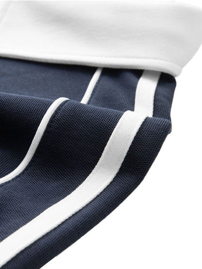 Contrast Collar Short-Sleeve Polo Shirt ODMPOD