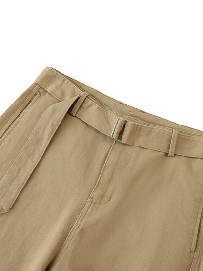 Belted Barrel-leg Chino Pants D o n e s t a t e