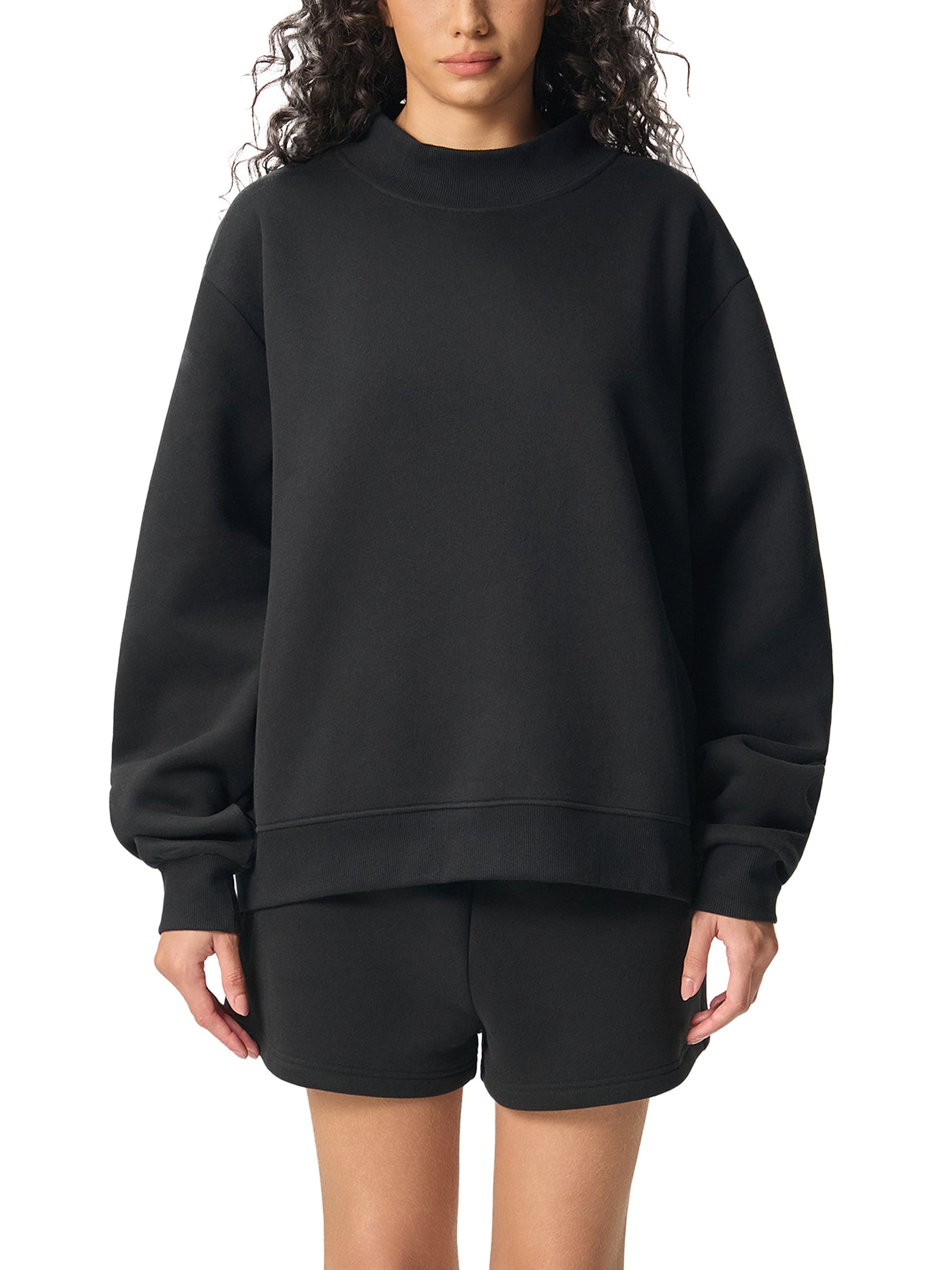Essential Fleece Mock-Neck Crew Sweatshirt ODMPOD