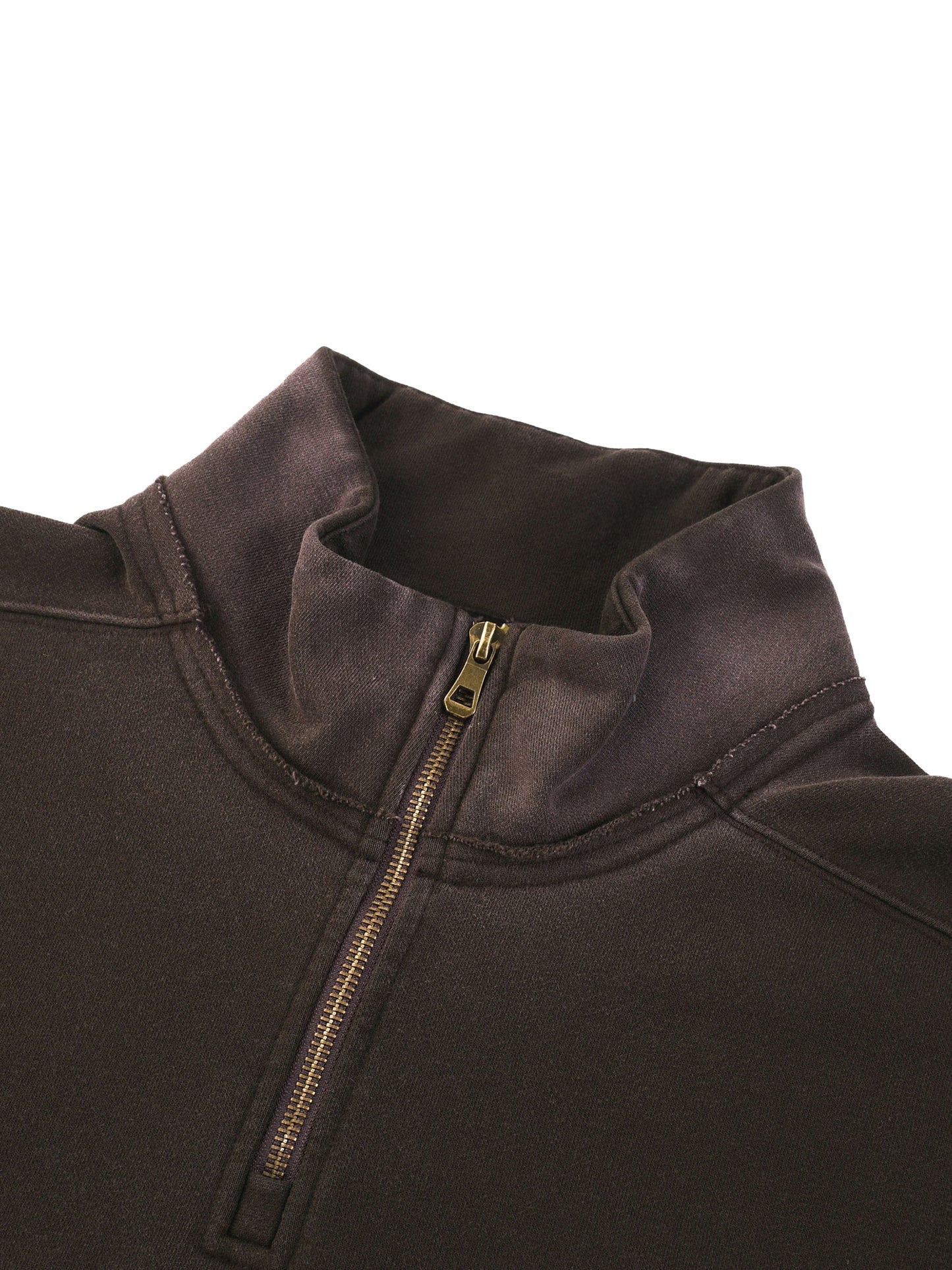 Sun Fade Raw Edge Quarter-Zip Sweatshirt D o n e s t a t e