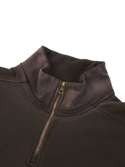 Sun Fade Raw Edge Quarter-Zip Sweatshirt D o n e s t a t e