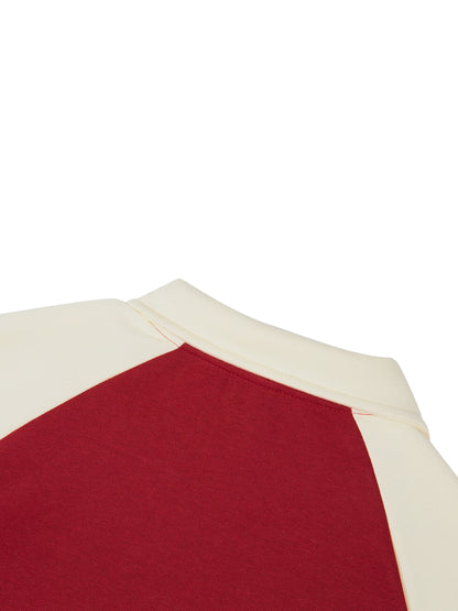 Contrast Raglan Sleeve Baseball Jacket D o n e s t a t e