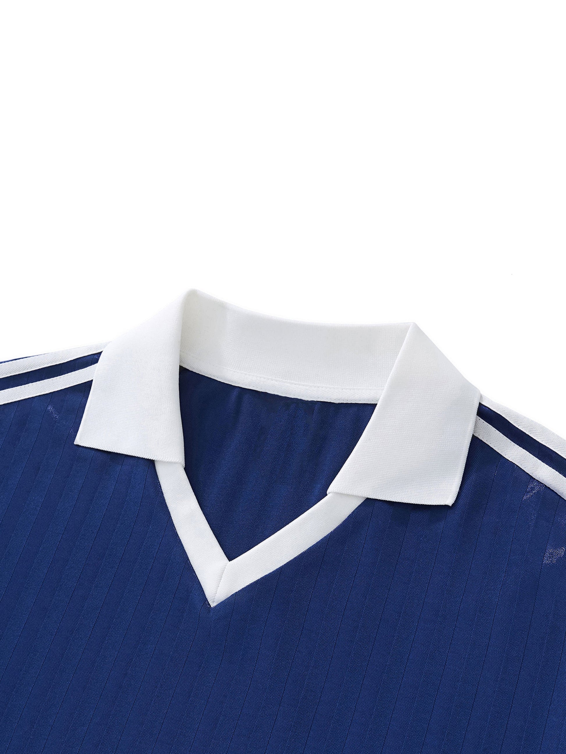 Contrast Collar Striped Soccer Jersey D o n e s t a t e
