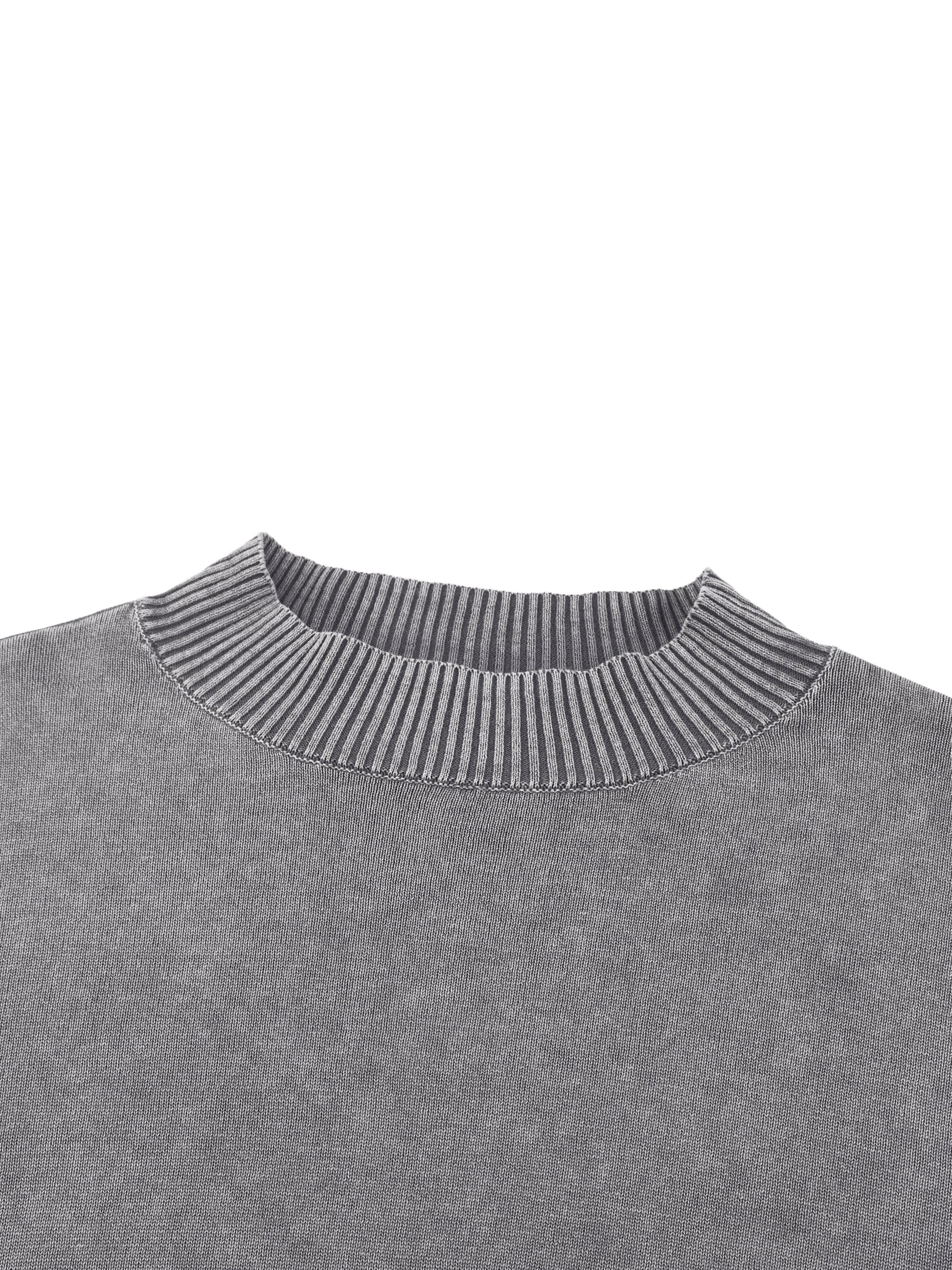 Mineral Wash Balloon Sleeve Cropped Sweater ODMPOD