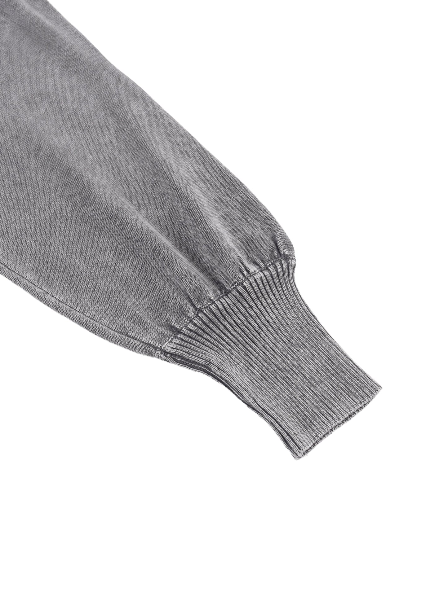 Mineral Wash Balloon Sleeve Cropped Sweater ODMPOD