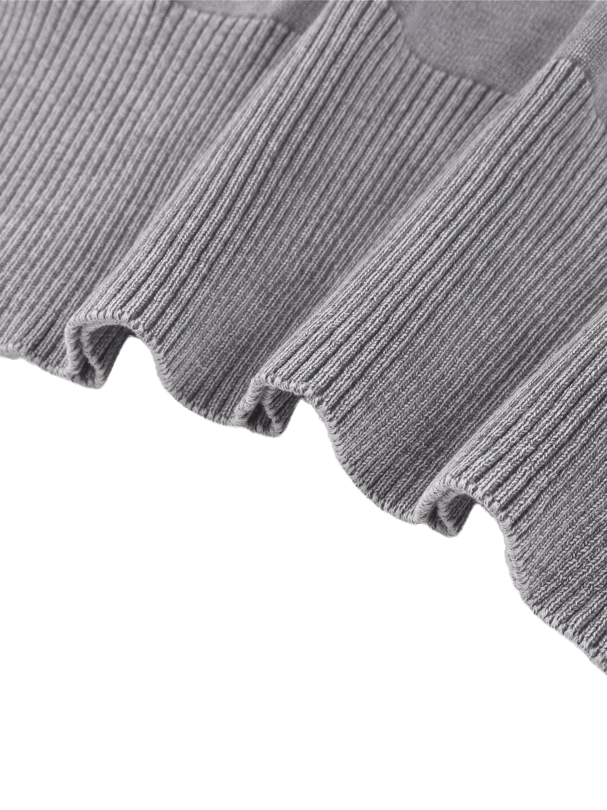 Mineral Wash Balloon Sleeve Cropped Sweater ODMPOD