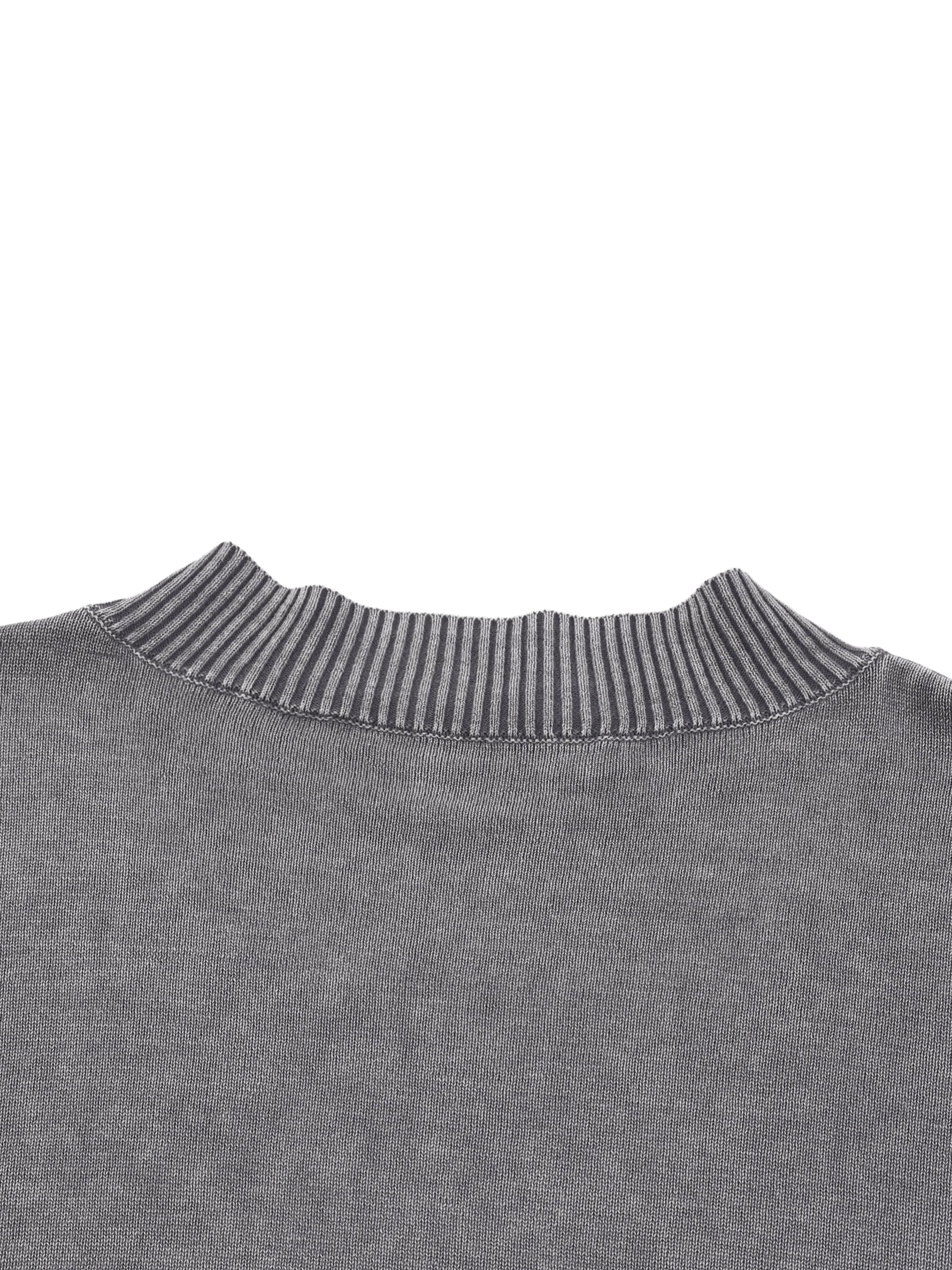 Mineral Wash Balloon Sleeve Cropped Sweater ODMPOD