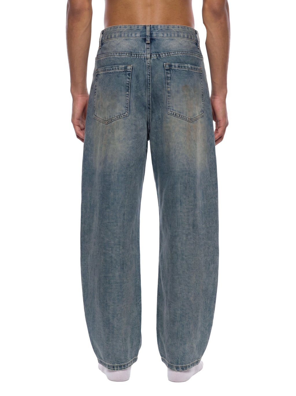 Men's Distressed Barrel Leg Jeans ODMPOD