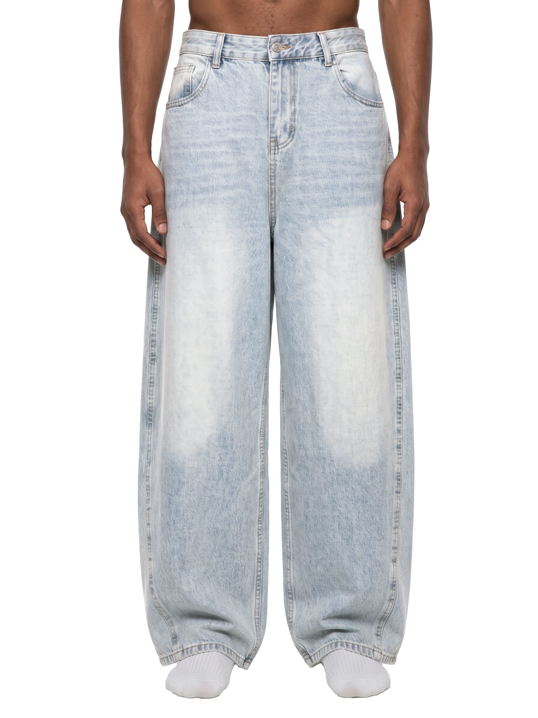 Men's Vintage Wash Sunfade Barrel Leg Jeans ODMPOD