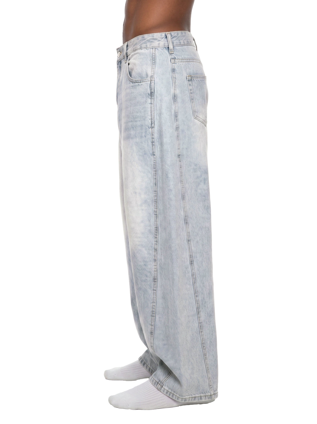 Men's Vintage Wash Sunfade Barrel Leg Jeans ODMPOD