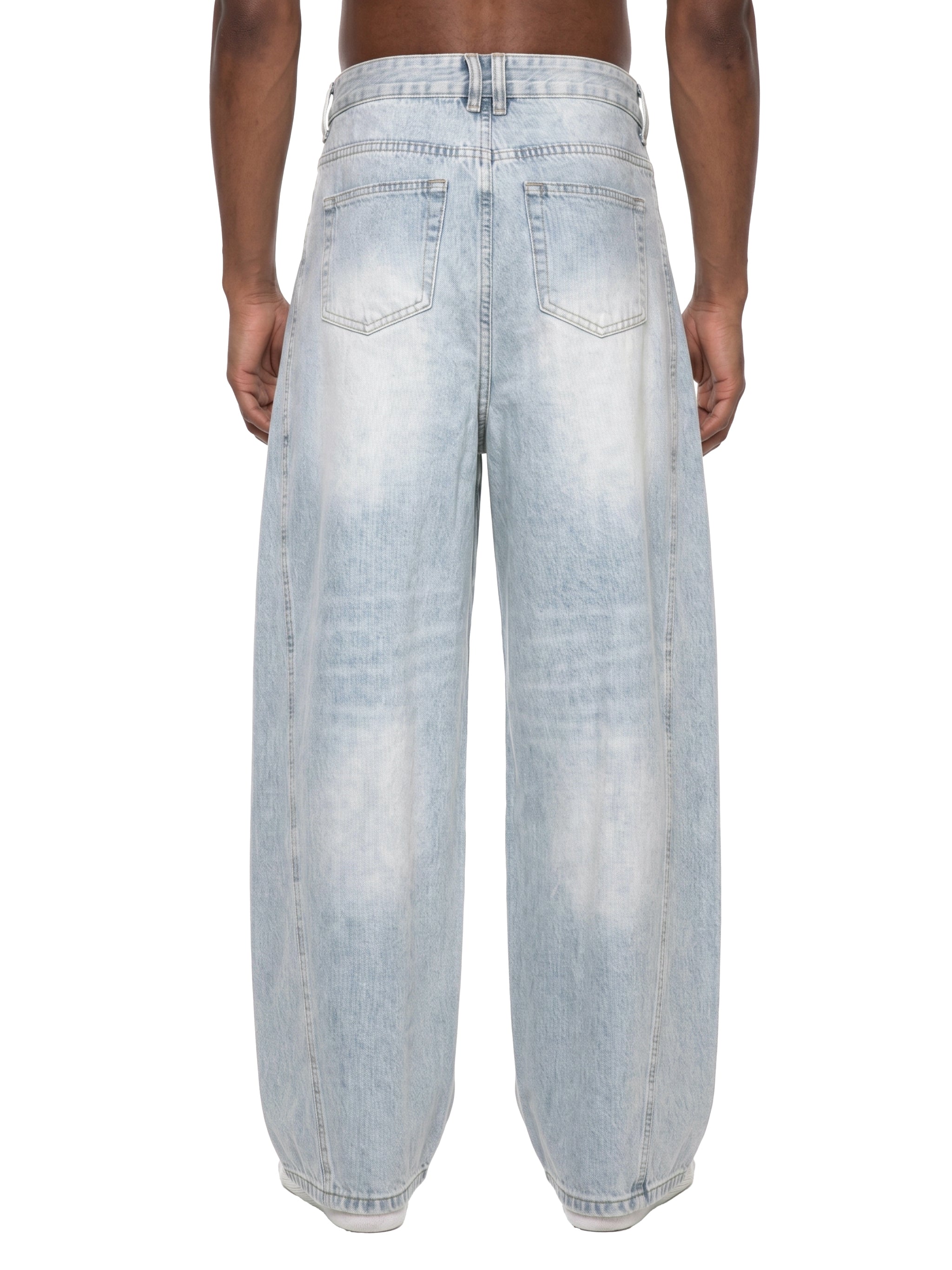 Men's Vintage Wash Sunfade Barrel Leg Jeans ODMPOD
