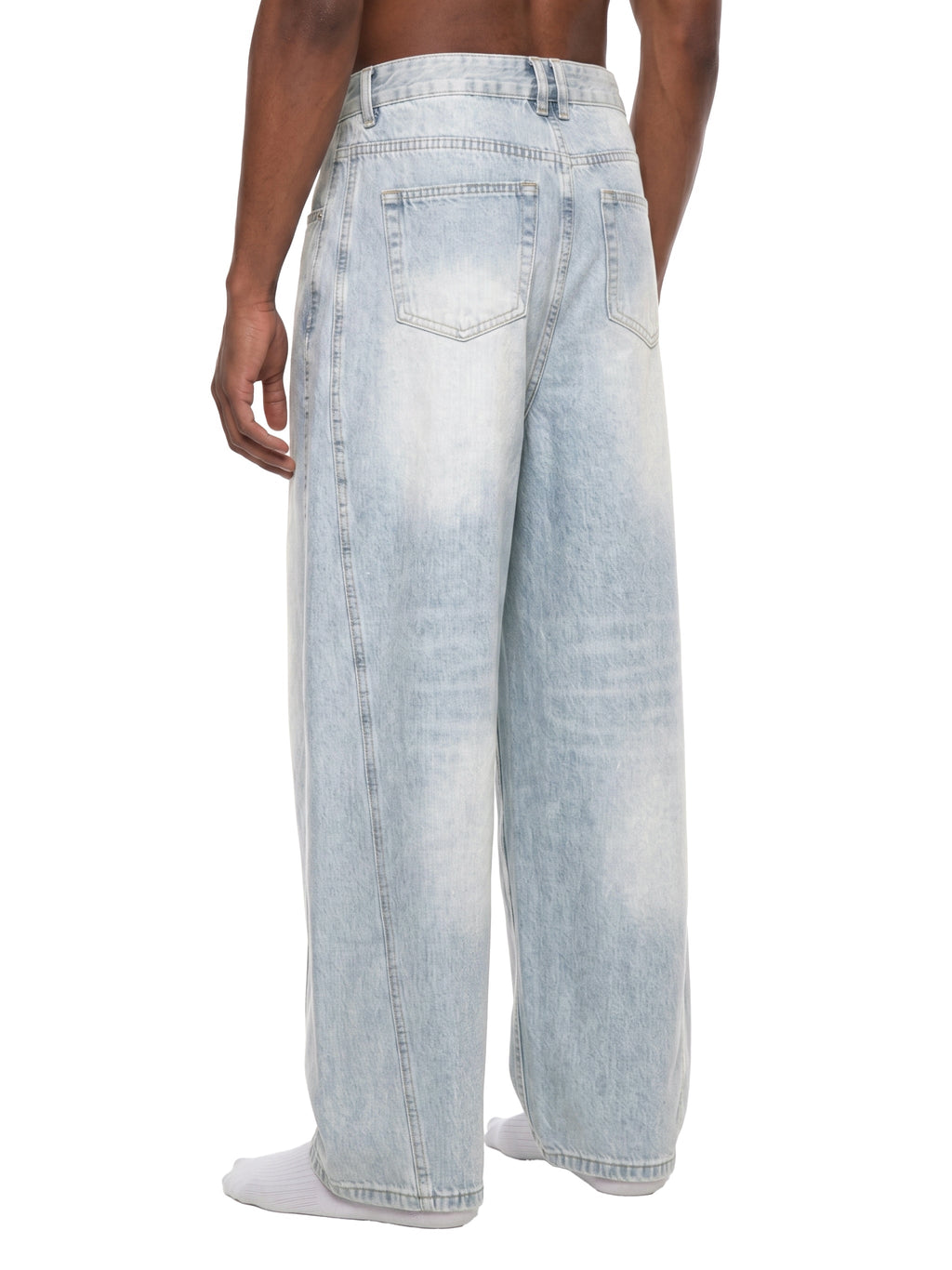 Men's Vintage Wash Sunfade Barrel Leg Jeans ODMPOD